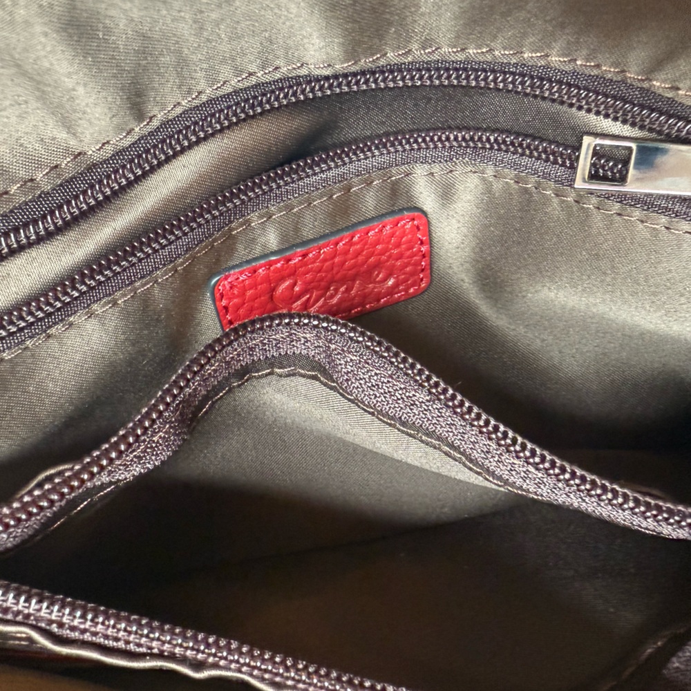 S-zone Red Leather Shoulder Bag with silvertone hardware. - Picture 11 of 14